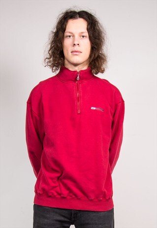 90'S VINTAGE RED REEBOK QUARTER ZIP SWEATSHIRT