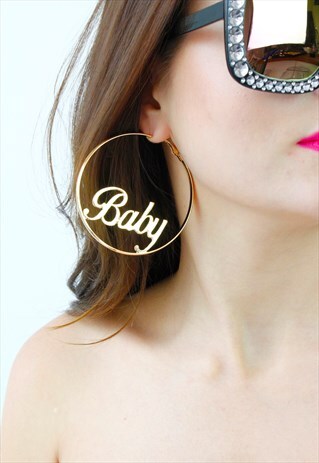 GOLD BABY HOOP LARGE EARRINGS