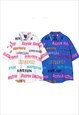 LETTER PRINT SHIRT SHORT SLEEVE FUN SLOGAN GRAFFITI TOP