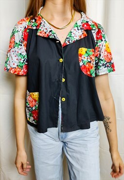 Vintage Floral Patterned Blouse (Up to a 14)