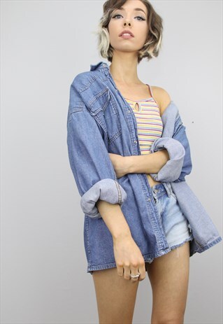 VINTAGE 90S OVERSIZED DENIM SHIRT