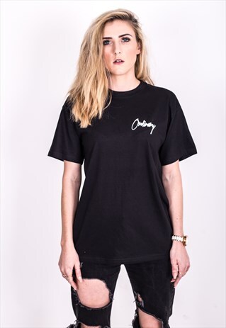 CLASSIC BLACK ORDINARY FRONT AND BACK T-SHIRT