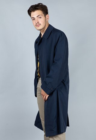 VINTAGE 90'S NAVY BLUE FALCON TRENCH COAT
