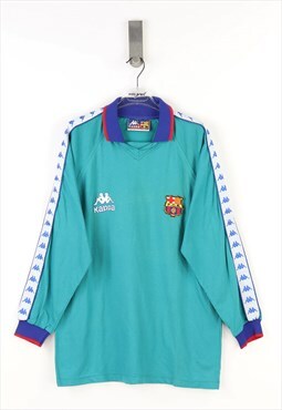 Barcelona 1992-95 Football Polo in Aqua Green - M