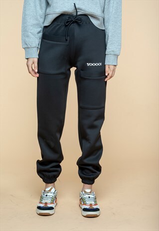 BLACK CASUAL TRACK PANTS