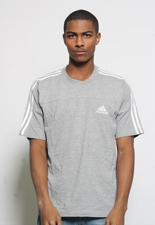 VINTAGE ADIDAS LOGO T-SHIRT GREY