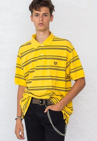 90S VINTAGE YELLOW RALPH LAUREN SHORT SLEEVE POLO SHIRT