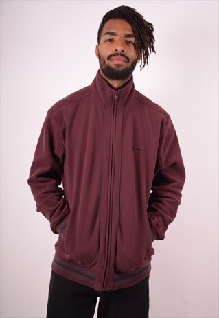 CHAMPION MENS VINTAGE FLEECE JACKET XXL MAROON 90S