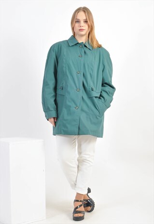 VINTAGE 90'S PARKA COAT JACKET IN GREEN