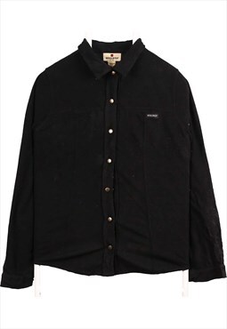 Vintage 90's Woolrich Shirt Fleece Button Up Black Medium