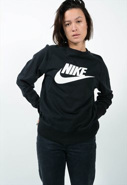 Vintage 90s Nike Sweatshirt Black Logo Size S