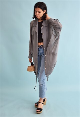 90'S RETRO FESTIVAL OVERSIZED SHEER BLOUSE TOP