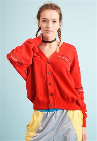 70'S RETRO OVERSIZED SLOUCHY KNIT CARDIGAN