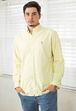 VINTAGE POLO RALPH LAUREN SHIRT LOGO 90S M 11.8