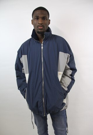 VINTAGE FILA BLUE PATTERNED SPORTS JACKET