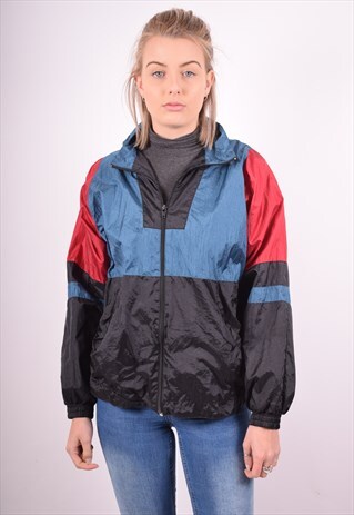 WOMENS VINTAGE TRACKSUIT TOP JACKET LARGE MULTI 90S