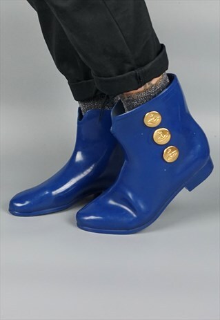 VIVIENNE WESTWOOD MELISSA BLUE STUD BOOTS