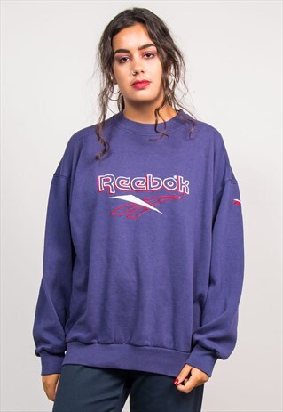 VINTAGE 90'S REEBOK BLUE SWEATSHIRT JUMPER