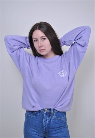 90S PURPLE BIRD PRINT SWEATSHIRT