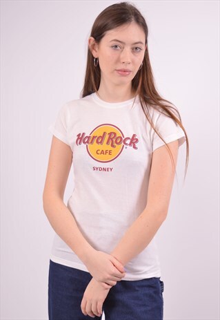 VINTAGE HARD ROOCK CAFE SYDNEY T-SHIRT TOP WHITE