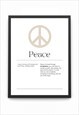 Peace Framed Quote Print A4
