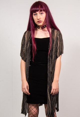 VINTAGE 90'S BLACK SHEER BATIK PATTERN SHIRT BLOUSE