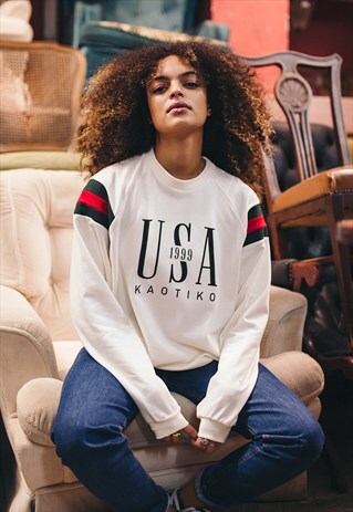 WHITE USA SWEATSHIRT