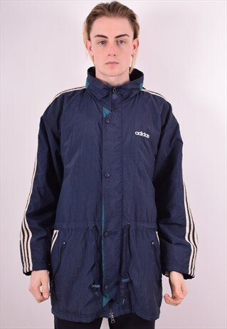 ADIDAS MENS VINTAGE JACKET XL BLUE 90S