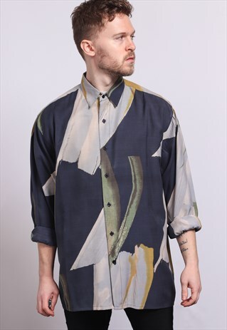 VINTAGE ABSTRACT PATTERNED SHIRT 90'S