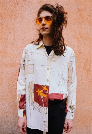 VINTAGE EDELWEISS FLOWER PATTERNED SHIRT