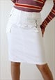 Y2K 00S VINTAGE CARGO UTILITY WHITE MIDI SKIRT S 