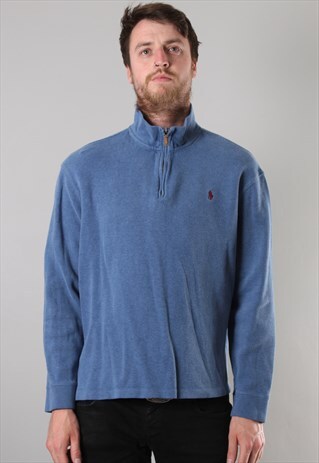 VINTAGE POLO RALPH LAUREN 1/4 ZIP SWEATSHIRT LARGE