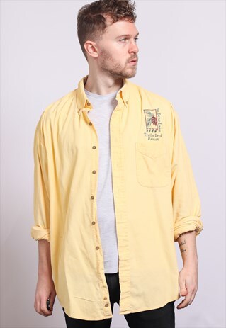 VINTAGE CORDUROY CORD SHIRT YELLOW