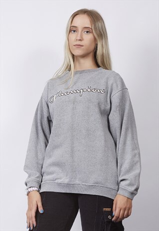VINTAGE 90'S CHAMPION LOGO SPECKLED GREY SWEATER