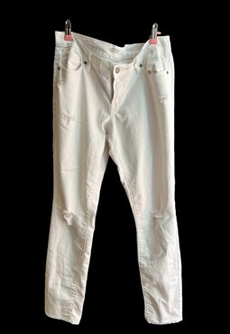 90s white distressed skinny jeans Old Navy