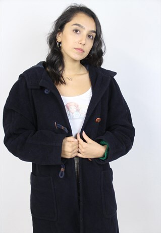 VINTAGE 90S TRUSSARDI JEANS NAVY HOODED JACKET