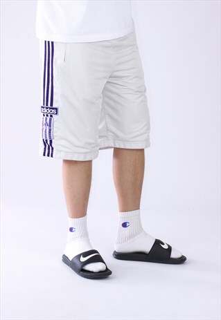 VINTAGE MENS ADIDAS STRIPES TRACK LOGO LONG SHORTS