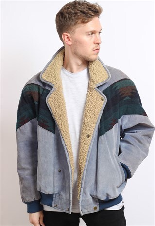 VINTAGE AZTEC FLEECE LINED JACKET