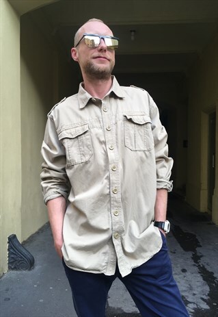 VINTAGE 90' OLDSCHOOL BEIGE CLASSIC GAP UNISEX SHIRT