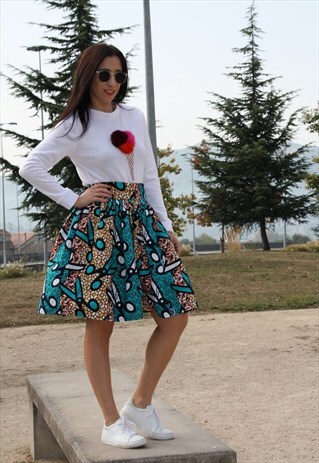SAMBA AFRICAN MIDI SKIRT