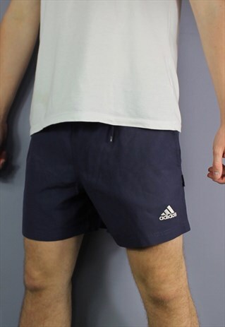 VINTAGE ADIDAS SHORTS IN NAVY BLUE WITH POCKETS, EMBROIDERED