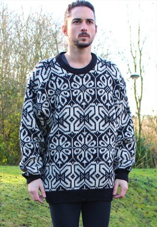 VINTAGE 90S THICK KNIT LAMBSWOOL JUMPER - XL - EVEREST