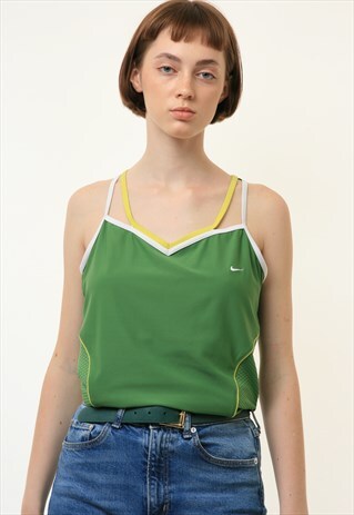 80S VINTAGE NIKE GREEN SLEEVELESS BODY SUIT 4475