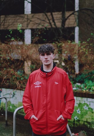 VINTAGE RED UMBRO SPELL OUT JACKET