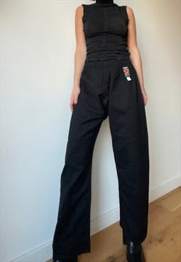 Vintage Black Cotton Japan Karate Trousers