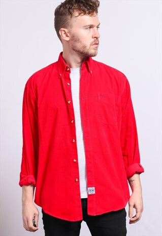 VINTAGE CORDUROY CORD SHIRT RED