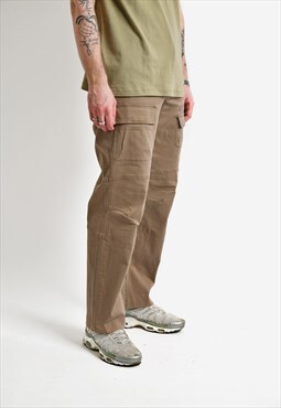 Vintage 90s chinos brown cargo trousers multi pocket pants