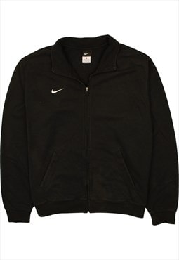 Vintage 90's Nike Sweatshirt Swoosh Full Zip Up Black XLarge