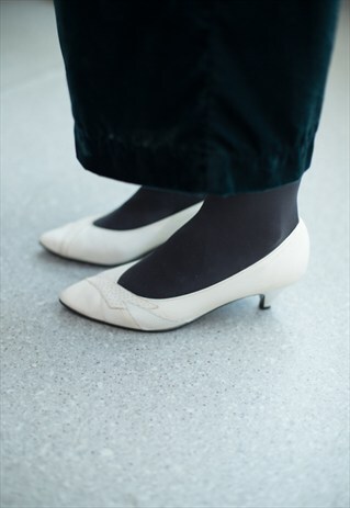 VINTAGE 90'S WHITE MID-HEELED SHOES