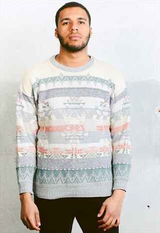VINTAGE PATTERN LIGHT JUMPER
